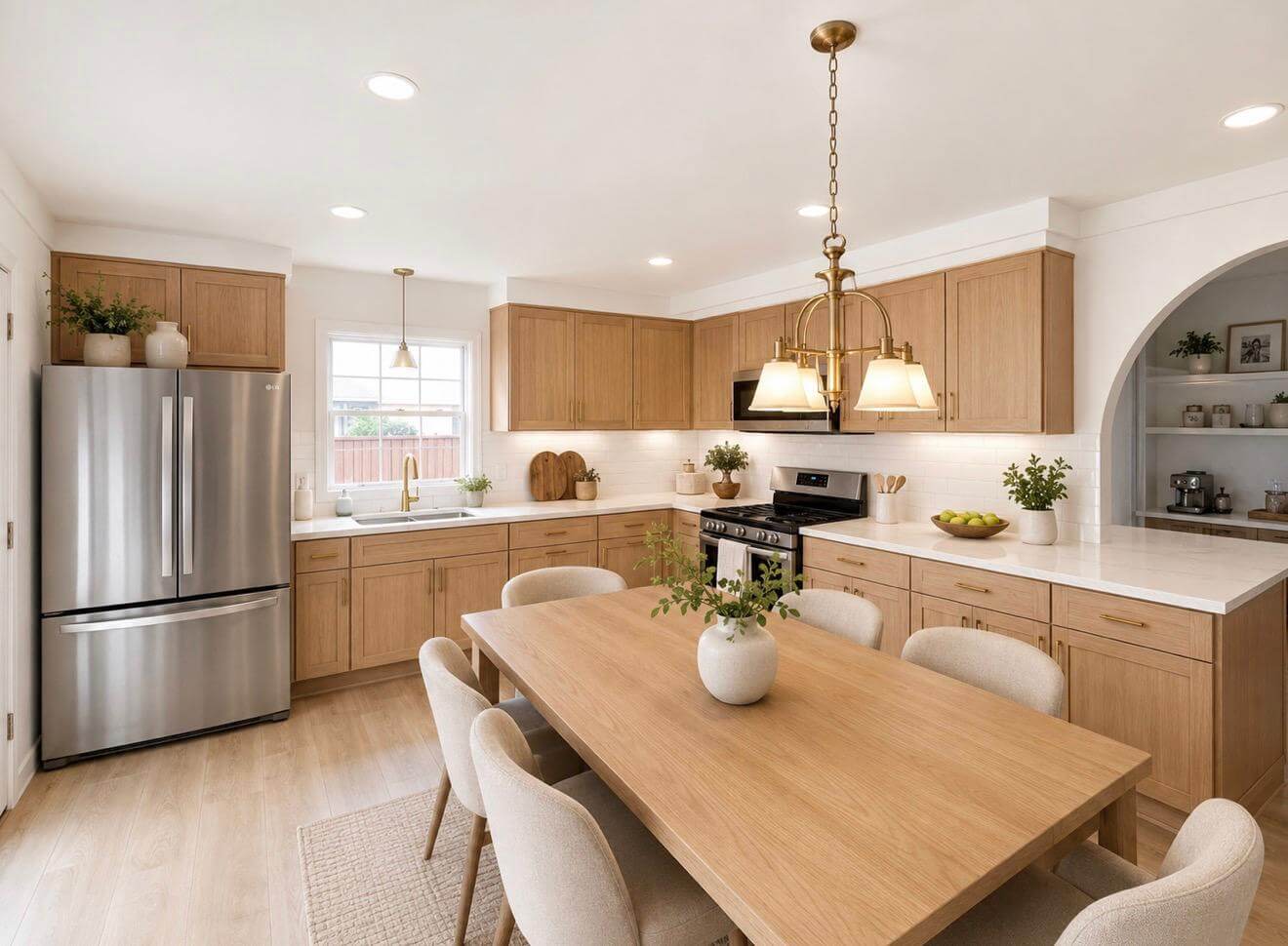 Kitchen layout and lighting by Dreamliner Construction